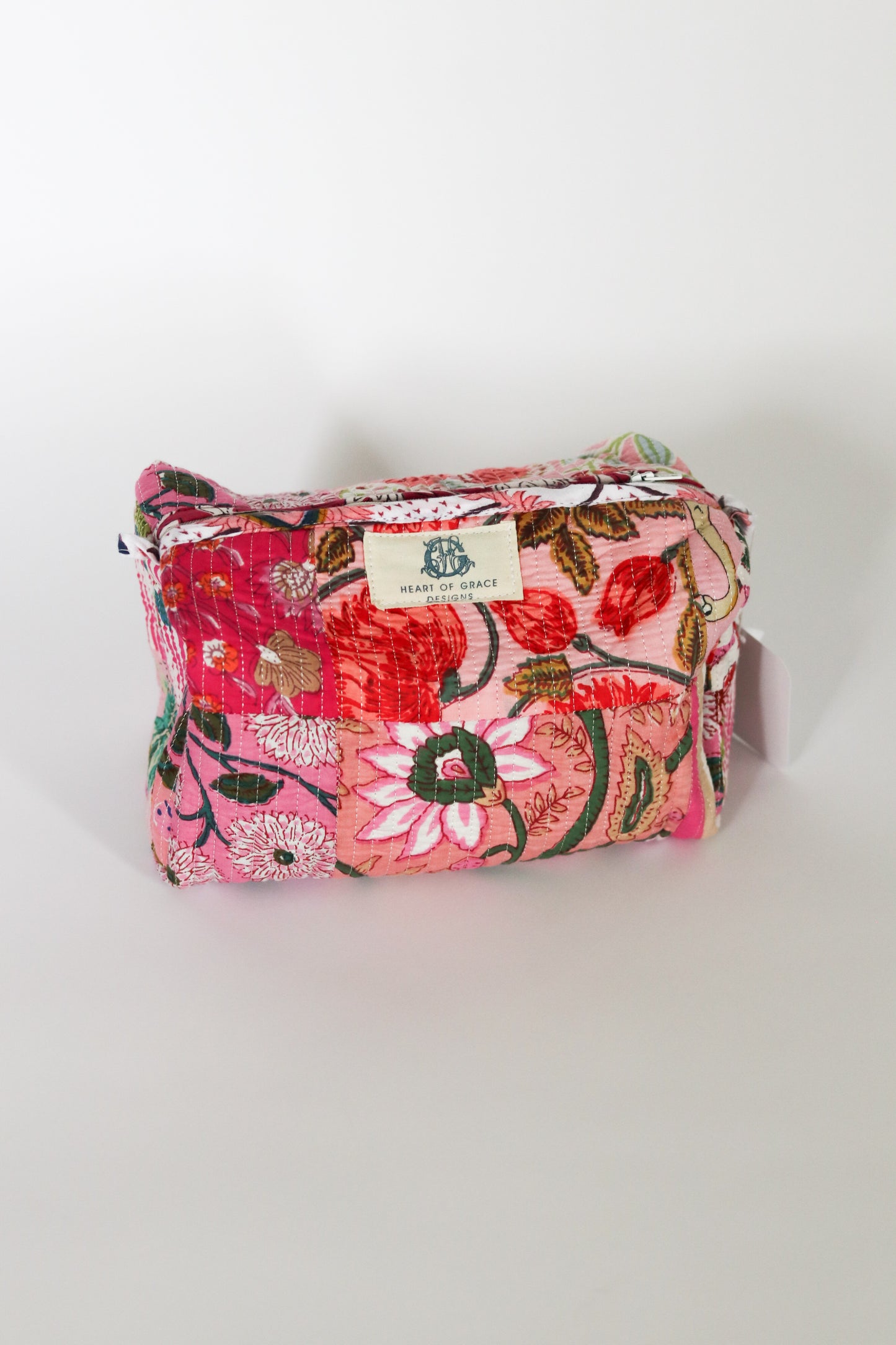 Pink City Patchwork | Quilted Cosmetic Bags-set of 3