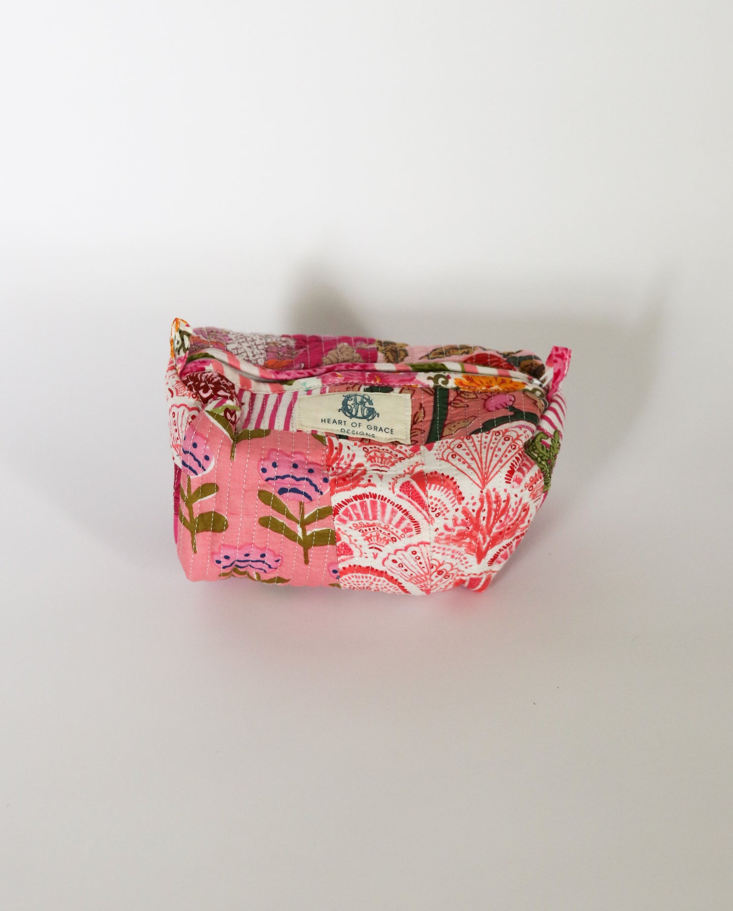 Pink City Patchwork | Quilted Cosmetic Bags-set of 3