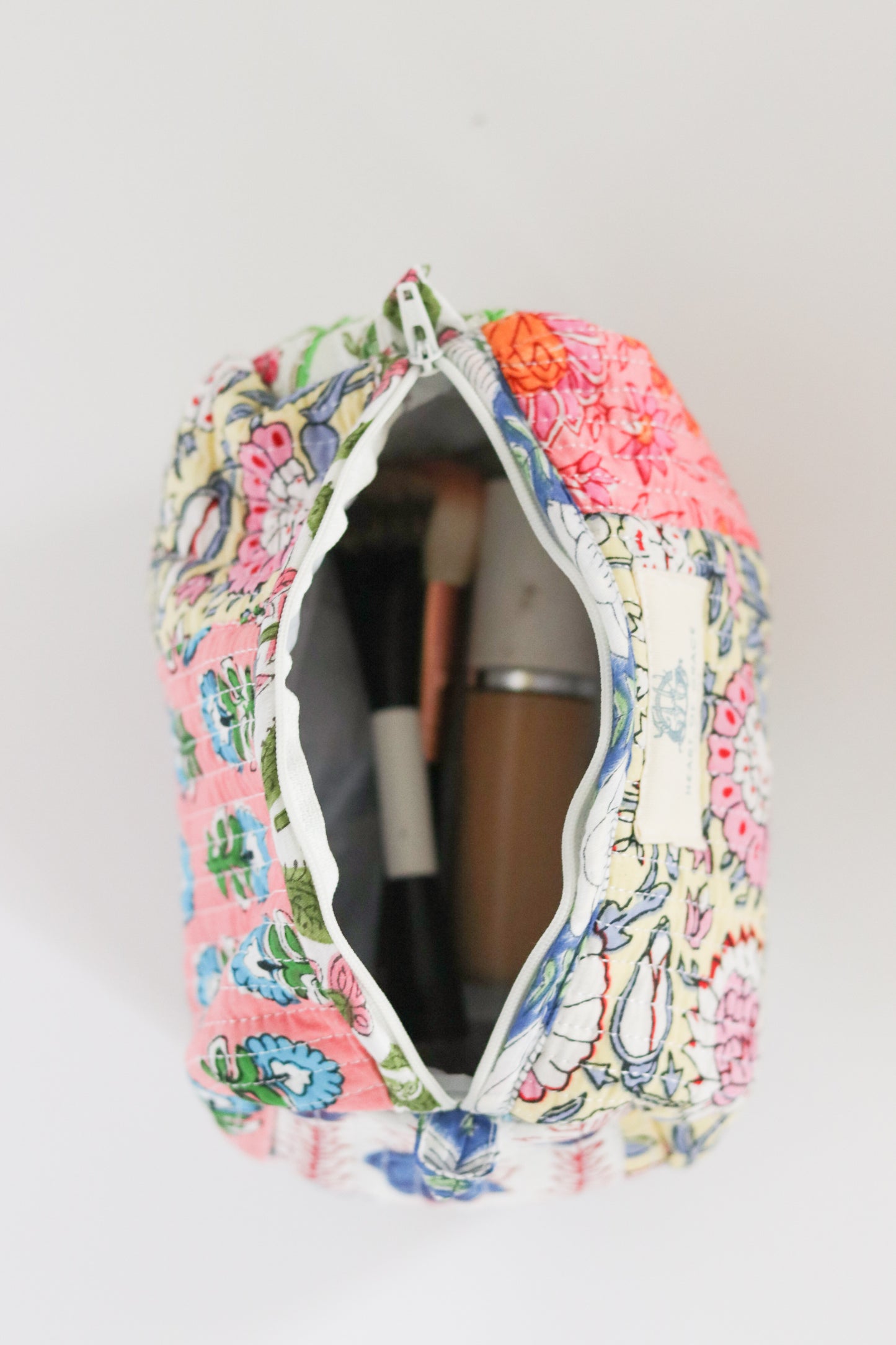 Wildflower Patchwork | Quilted Cosmetic Bags-set of 3