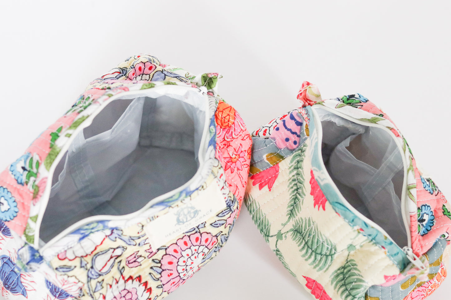 Wildflower Patchwork | Quilted Cosmetic Bags-set of 3