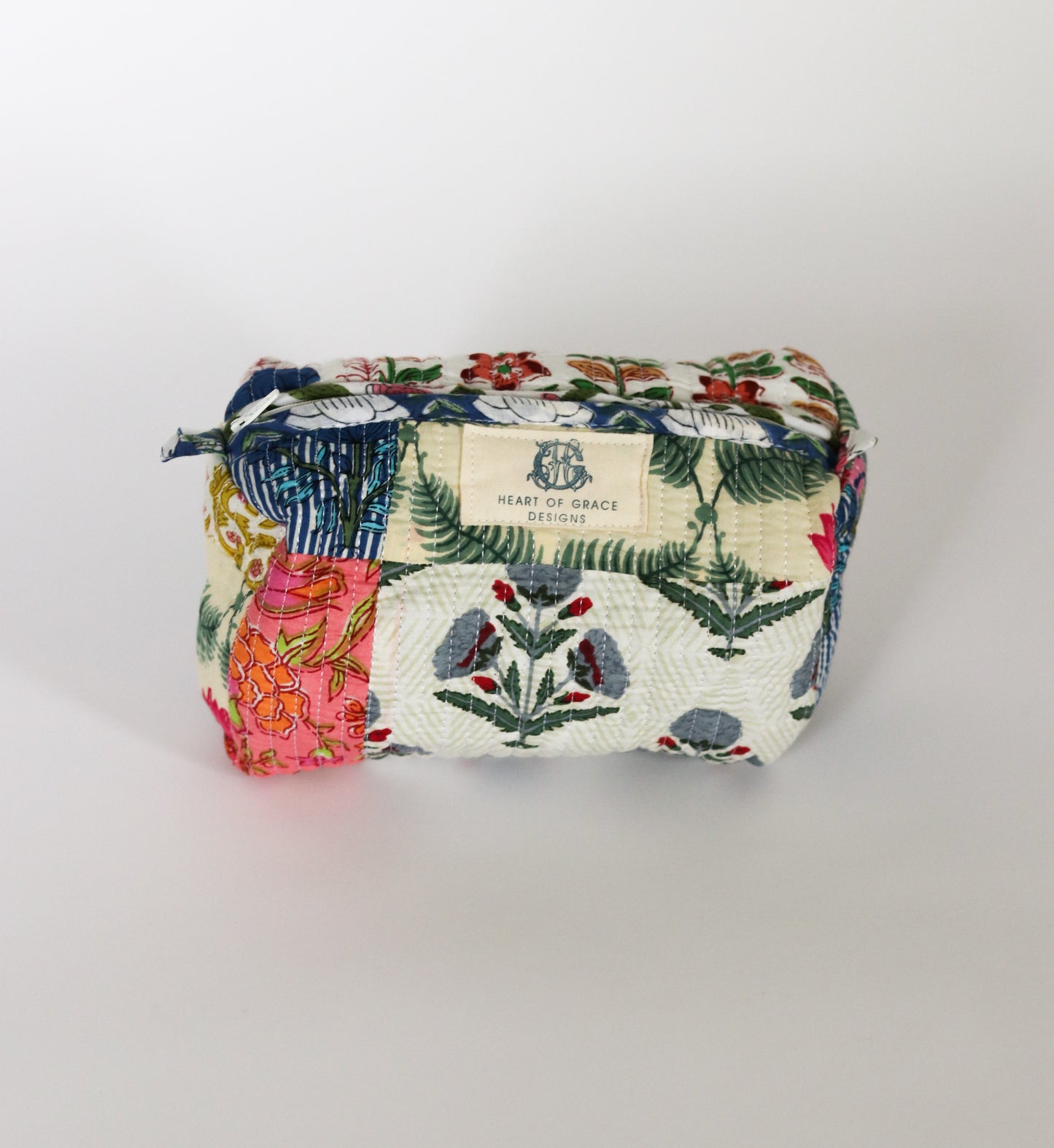 Wildflower Patchwork | Quilted Cosmetic Bags-set of 3
