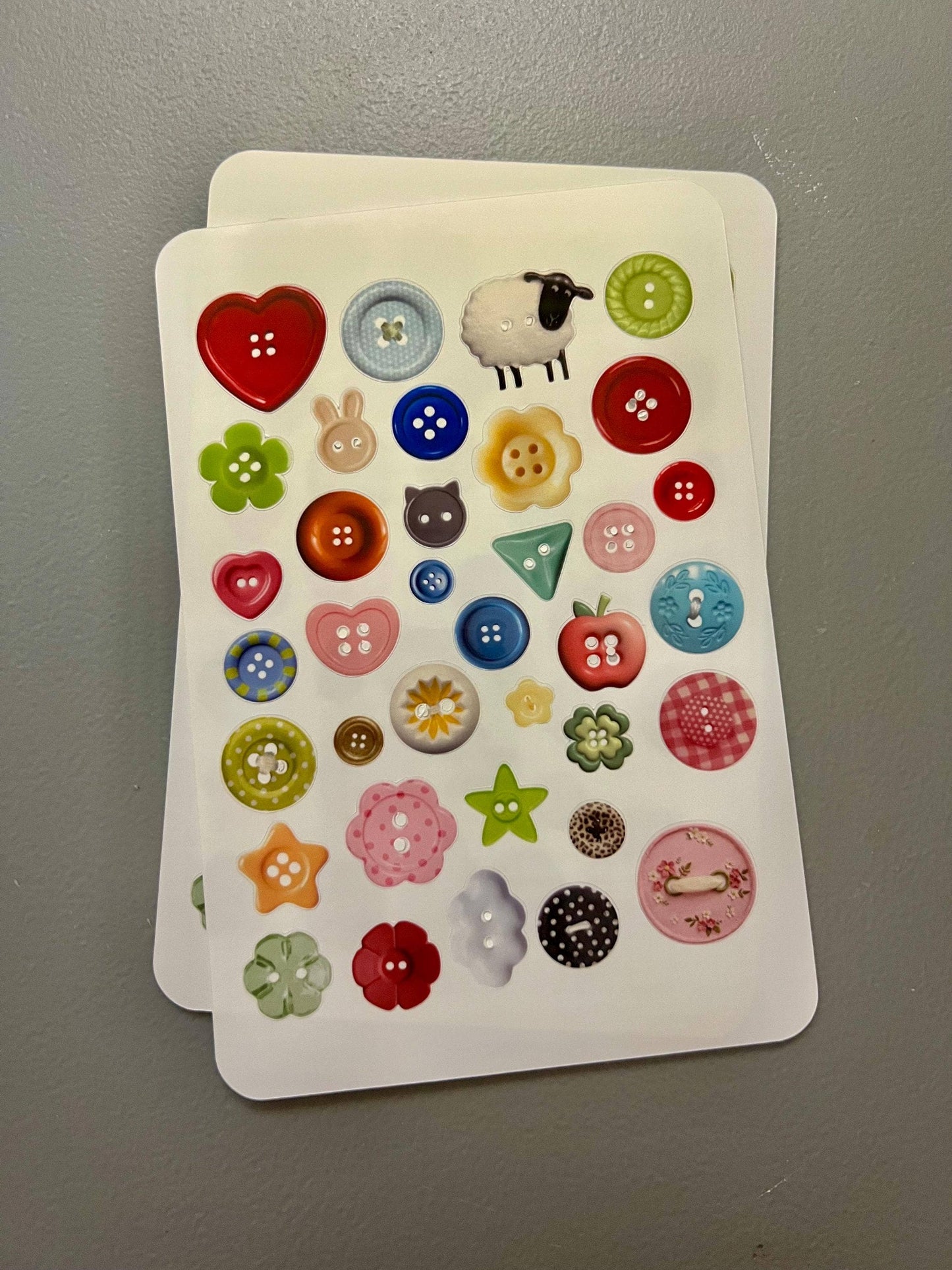 Mixed Media Buttons Sticker Sheet