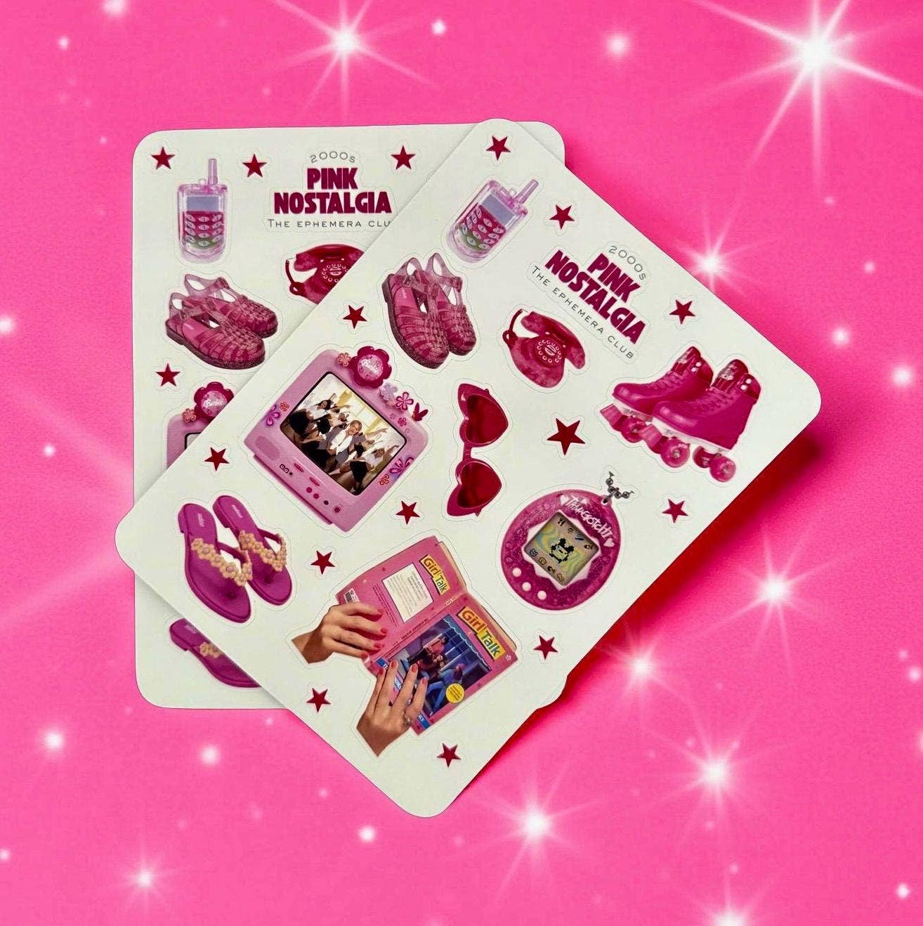 Pink Nostalgia Y2K Sticker Sheet