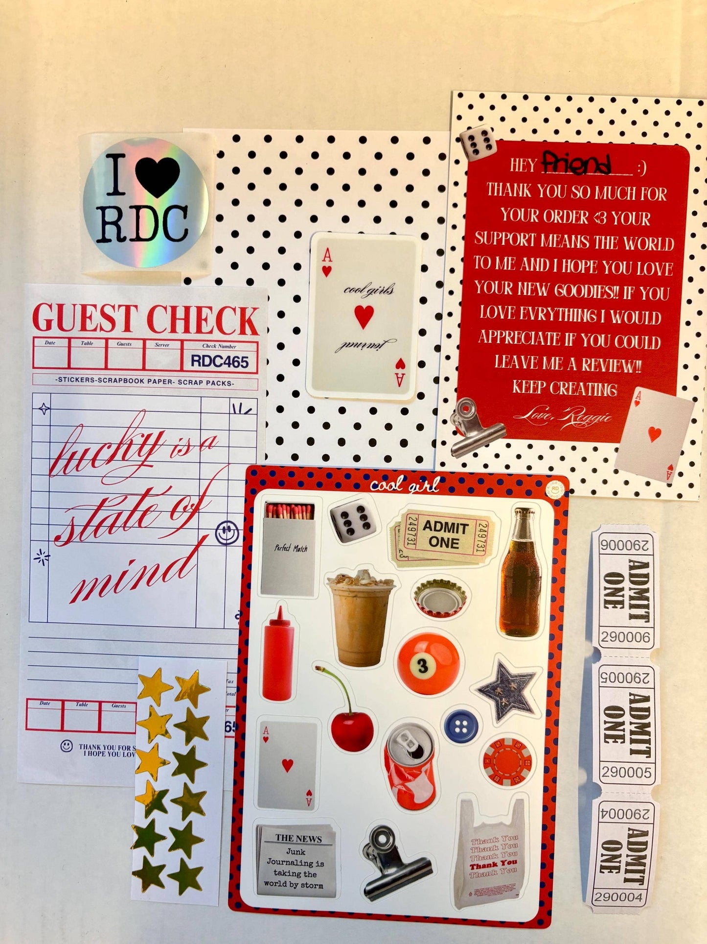 Lucky Girl Junk Journal Scrap