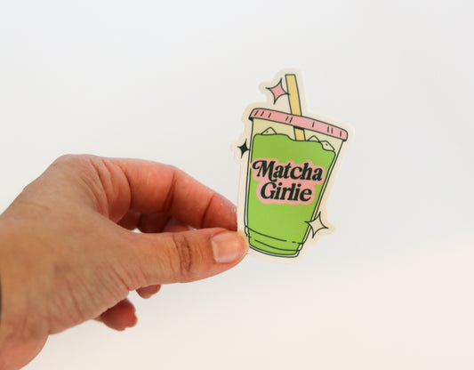Iced Matcha Latte Girlie Sticker