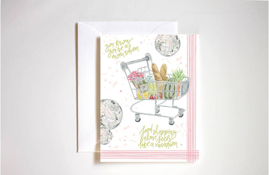 Humorous food shopping Mother's Day card