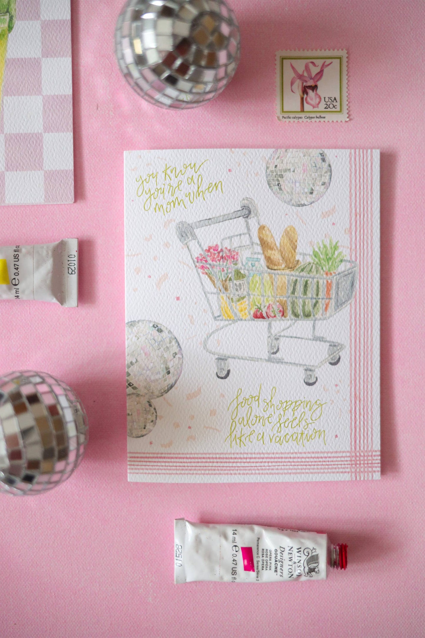 Humorous food shopping Mother's Day card