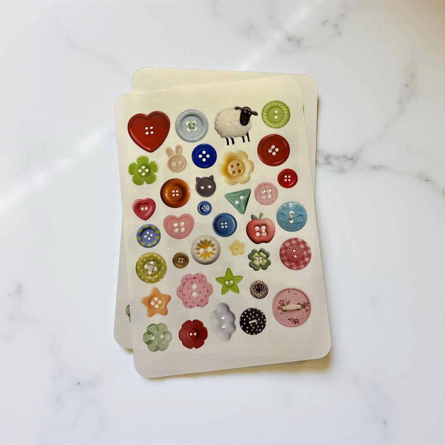 Mixed Media Buttons Sticker Sheet