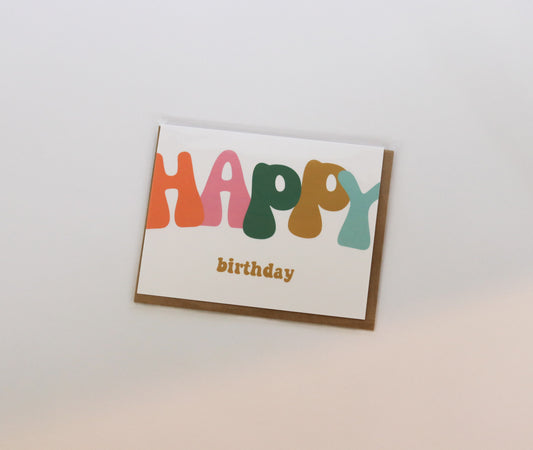 Big Bubble Letters Happy Birthday Card