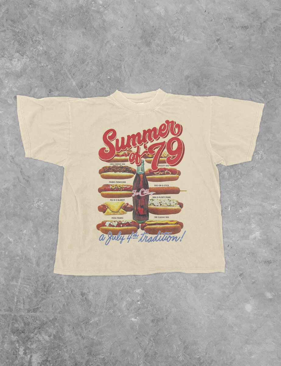 Summer of '79,  Hot Dogs Boxy Cotton T-Shirt