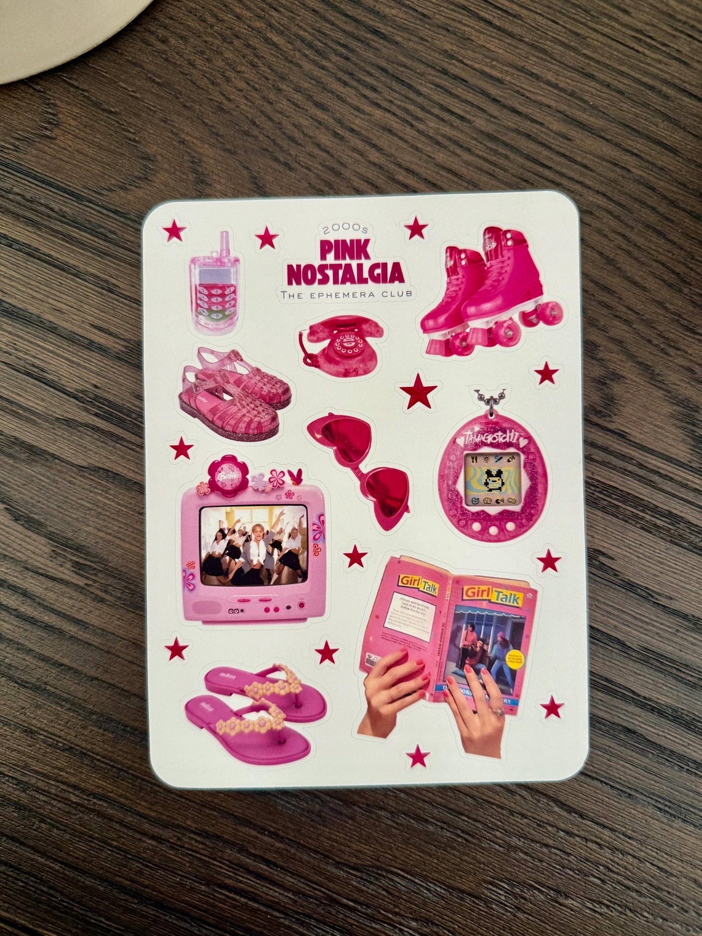Pink Nostalgia Y2K Sticker Sheet
