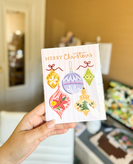 Christmas Ornaments Greeting Card - Cute Christmas Card
