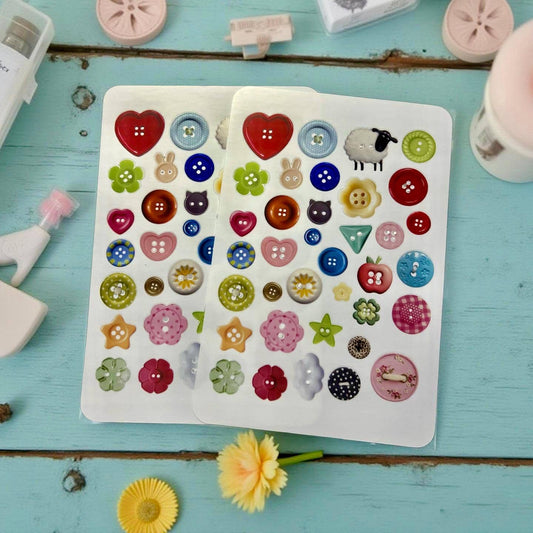 Mixed Media Buttons Sticker Sheet